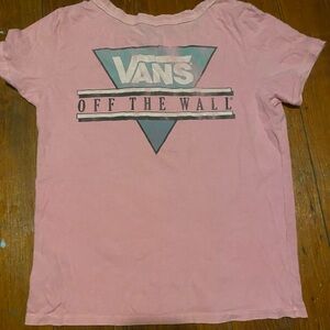 Vans Off The Wall Pink Tee Baby Tee Cotton Tee Shirt SZ. XS. EUC